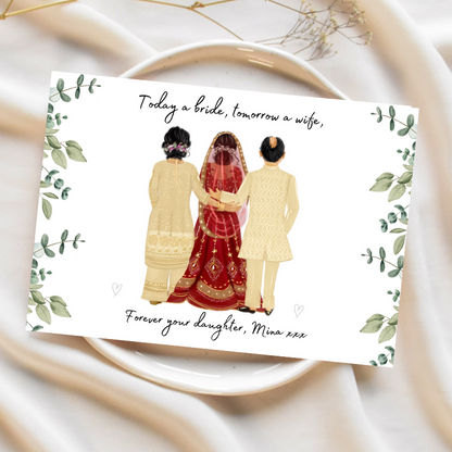 Personalised Dulhan Print | Bride & Parents