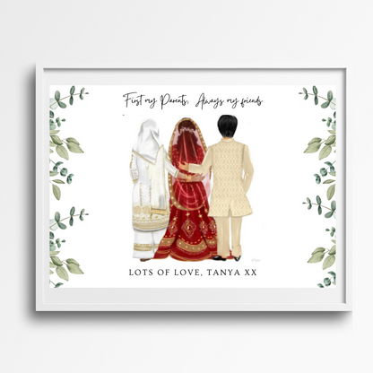 Personalised Dulhan Print | Bride & Parents