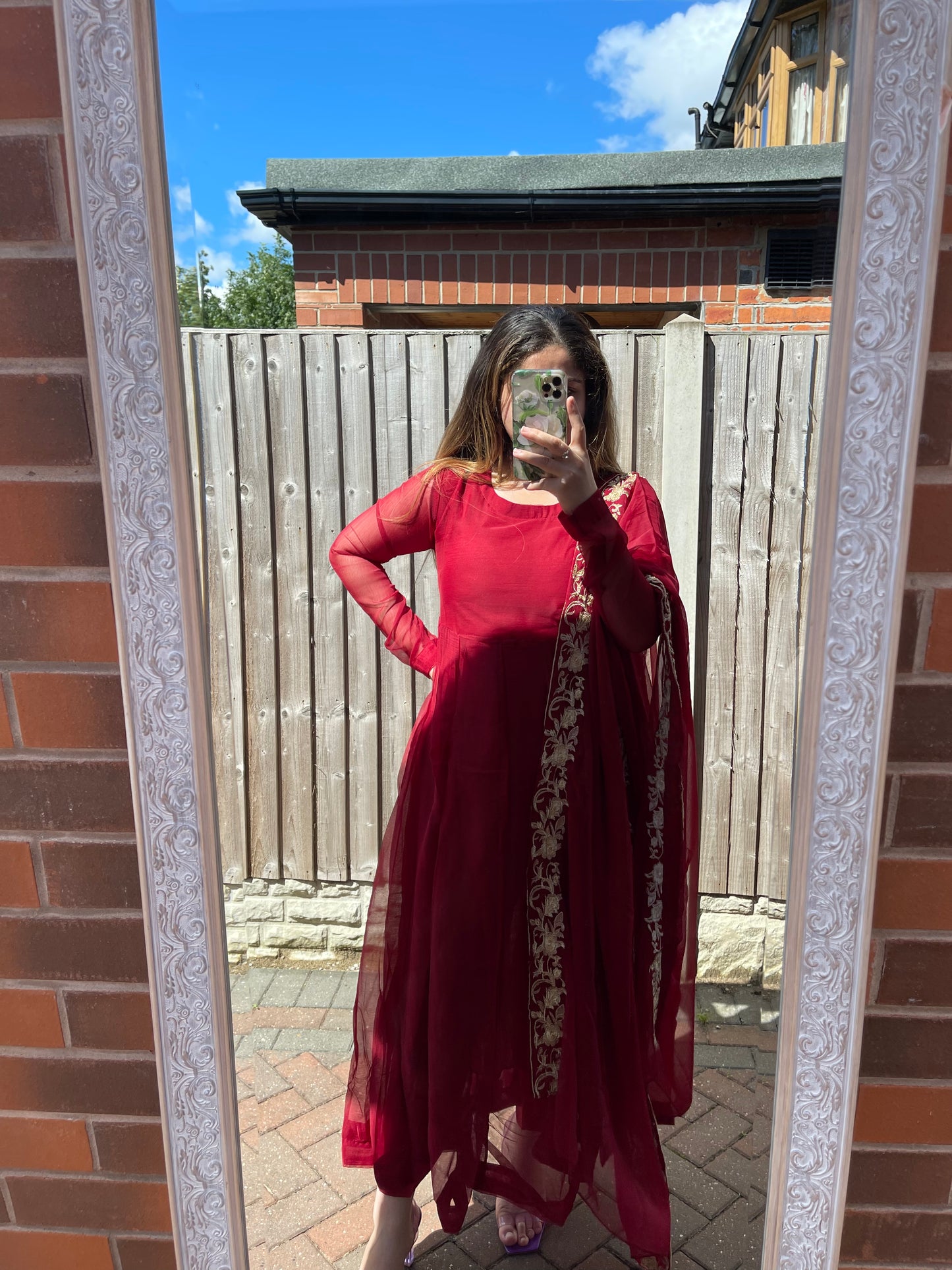 HAYA  3PC Anarkali | Red