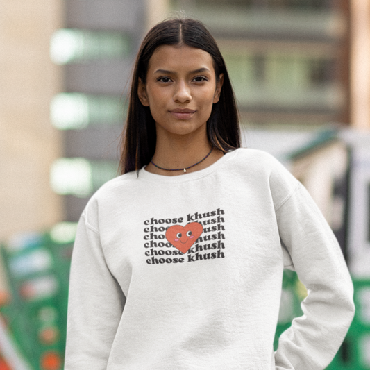 Choose Khush Sweatshirt | White