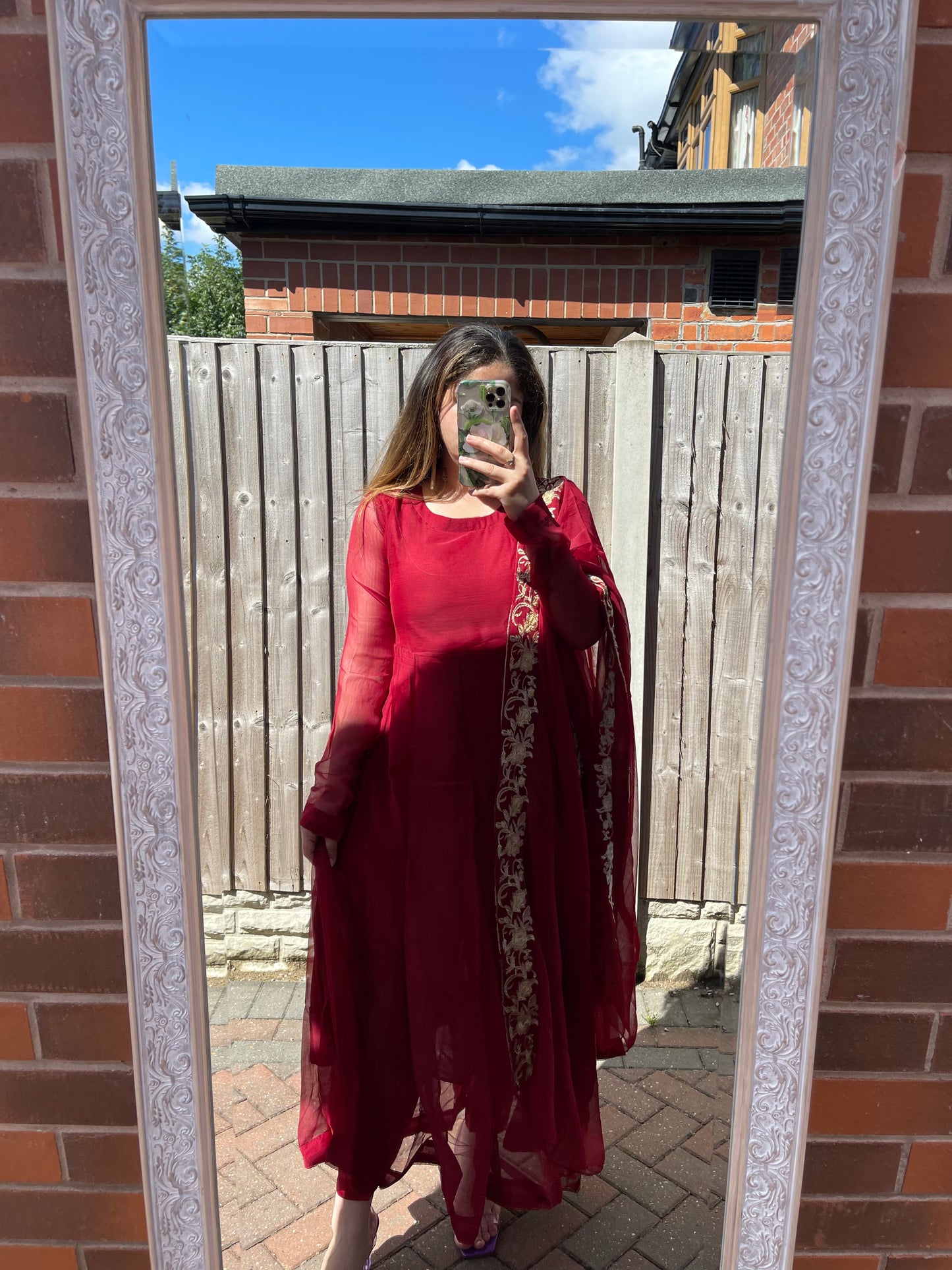 HAYA  3PC Anarkali | Red