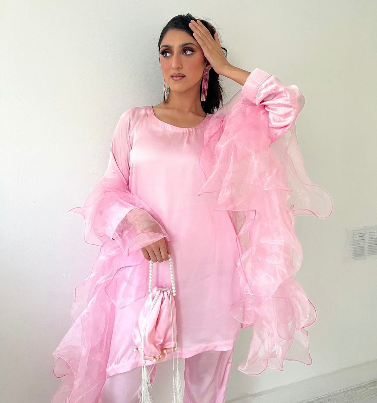 BARBIE Pink Satin Co ord