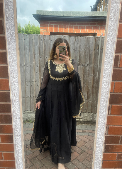 MAHIRA | Black Chiffon Anarkali