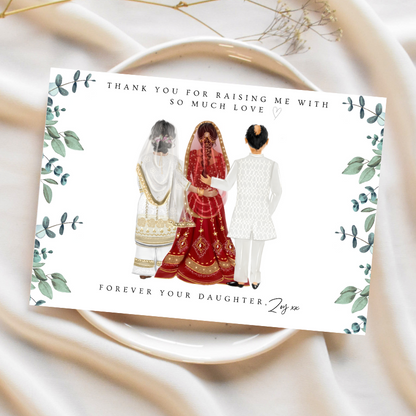 Personalised Dulhan Print | Bride & Parents